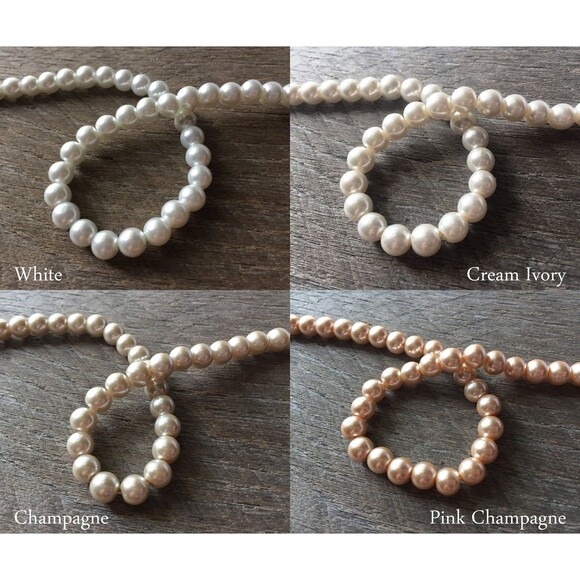 Braided Pearl Bracelet, Multi Strand Statement Bracelet on Silver - Picture 4 of 10